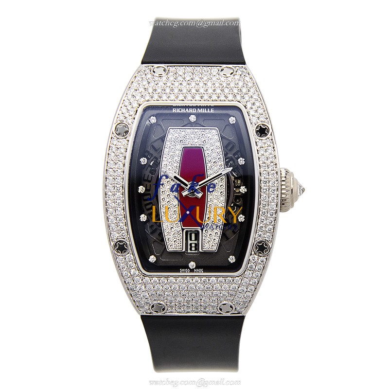 Richard Mille RM007 Ladies Automatic 18kt White Gold Transparent Skull Dial Replica Watch - Image 2