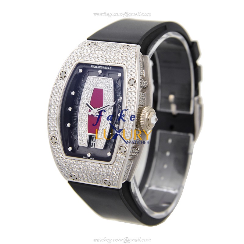 Richard Mille RM007 Ladies Automatic 18kt White Gold Transparent Skull Dial Replica Watch - Image 3