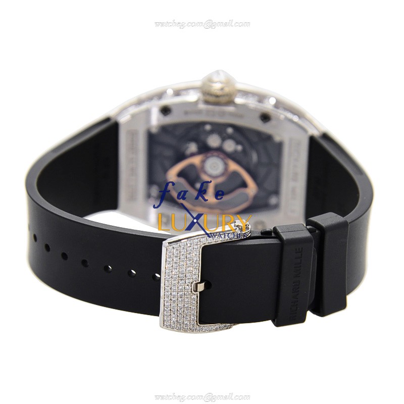 Richard Mille RM007 Ladies Automatic 18kt White Gold Transparent Skull Dial Replica Watch - Image 5