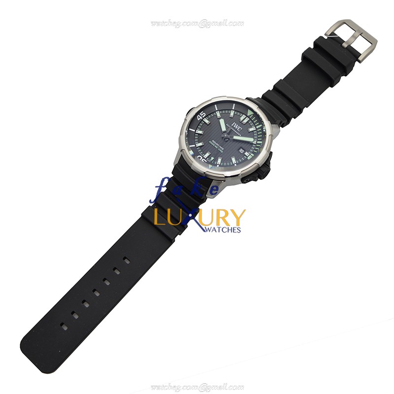 IWC IW358002 Aquatimer Replica Watch, Black Dial, Titanium Case, Rubber Strap - Image 2