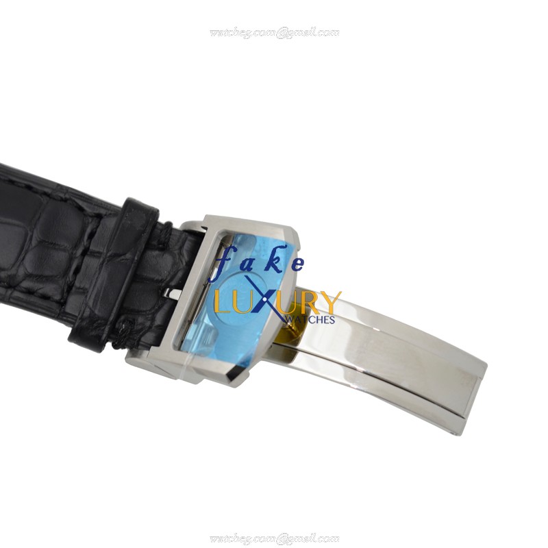 IWC IW500704 Portuguese Replica Watch, Automatic Movement, Silver Dial, Steel Case, Black Alligator - Image 4