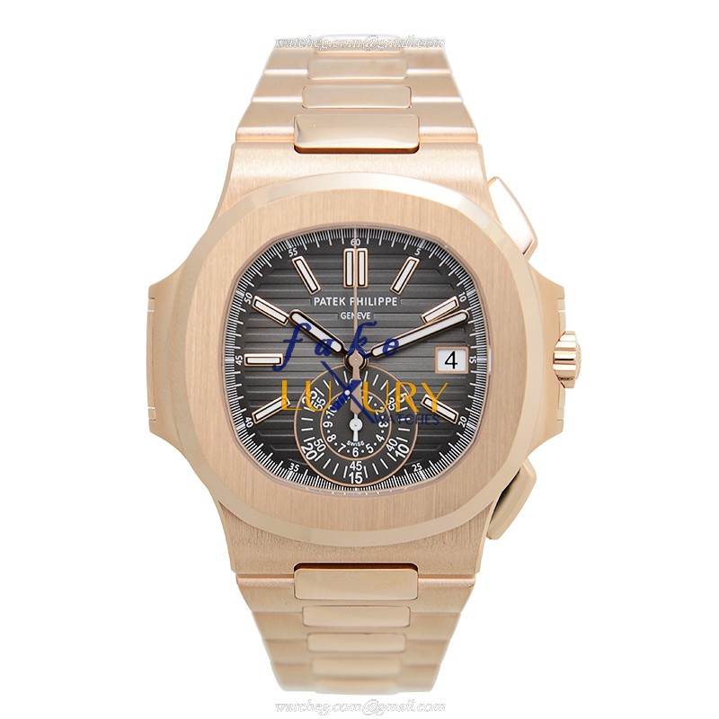 Patek Philippe Nautilus 5980/1R-001 Replica Watch With Gray Dial, 18kt Rose Gold Case Automatic - Image 2