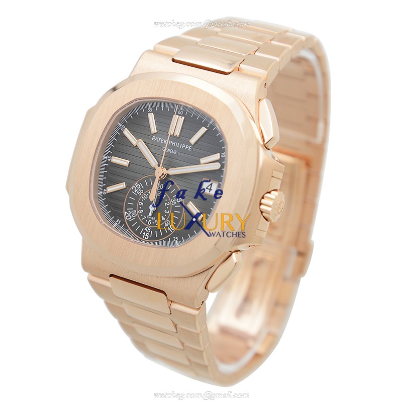 Patek Philippe Nautilus 5980/1R-001 Replica Watch With Gray Dial, 18kt Rose Gold Case Automatic - Image 3