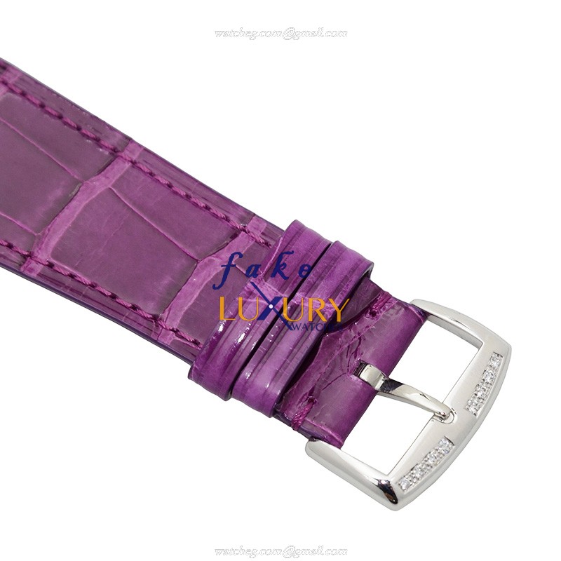 Franck Muller 6002 M B QZ REL R D 1R AC Master Square Quartz Silver Dial Purple Strap Replica Watch - Image 4