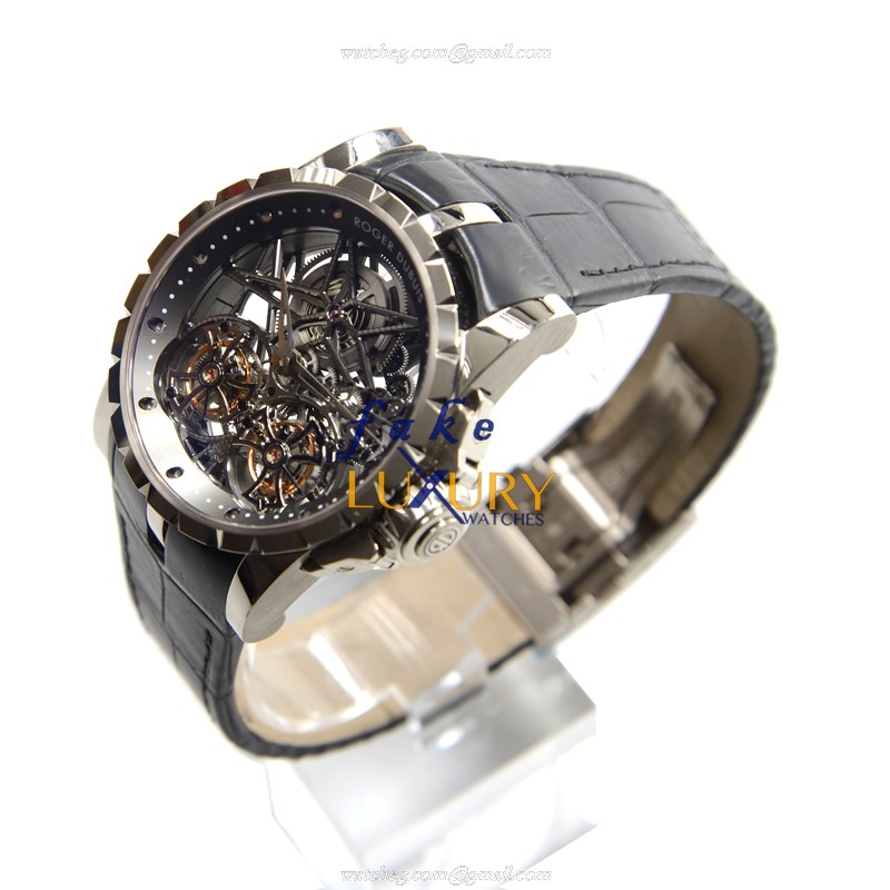 Roger Dubuis Excalibur RDDBEX0281 Replica Watch Manual Wind 45mm 18kt White Gold Silver Dial - Image 3