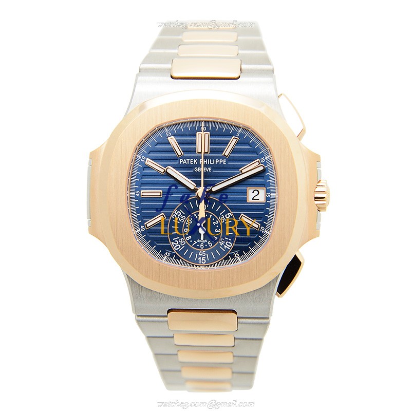 Patek Philippe Nautilus 5980/1AR-001 Automatic Blue Dial Rose Gold Steel Replica Watch - Image 2