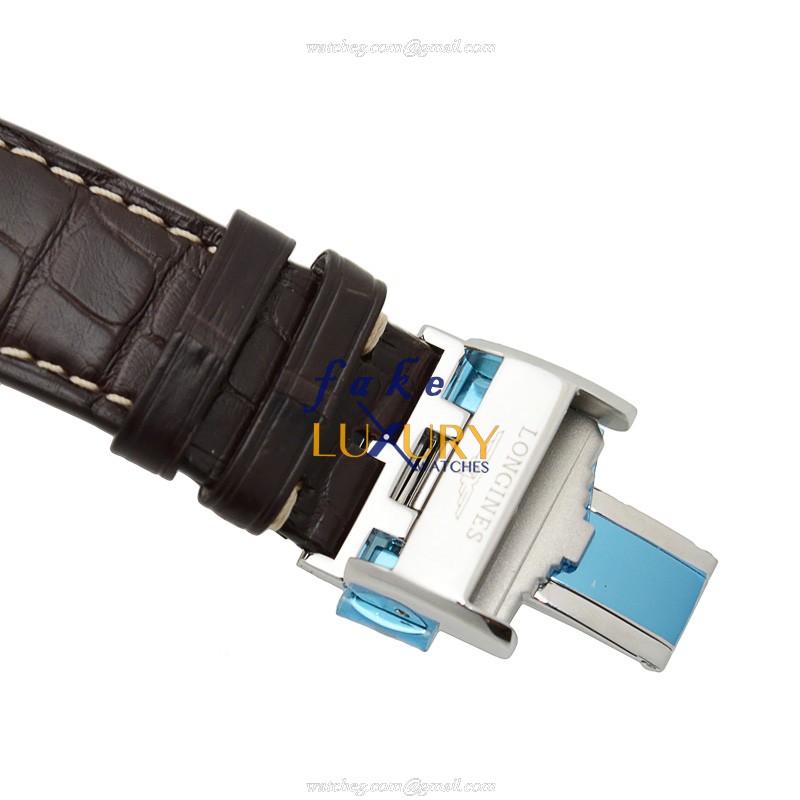 Longines L2.766.4.79.0 Saint Imier Automatic Silver Dial Stainless Steel Alligator Strap Replica - Image 4