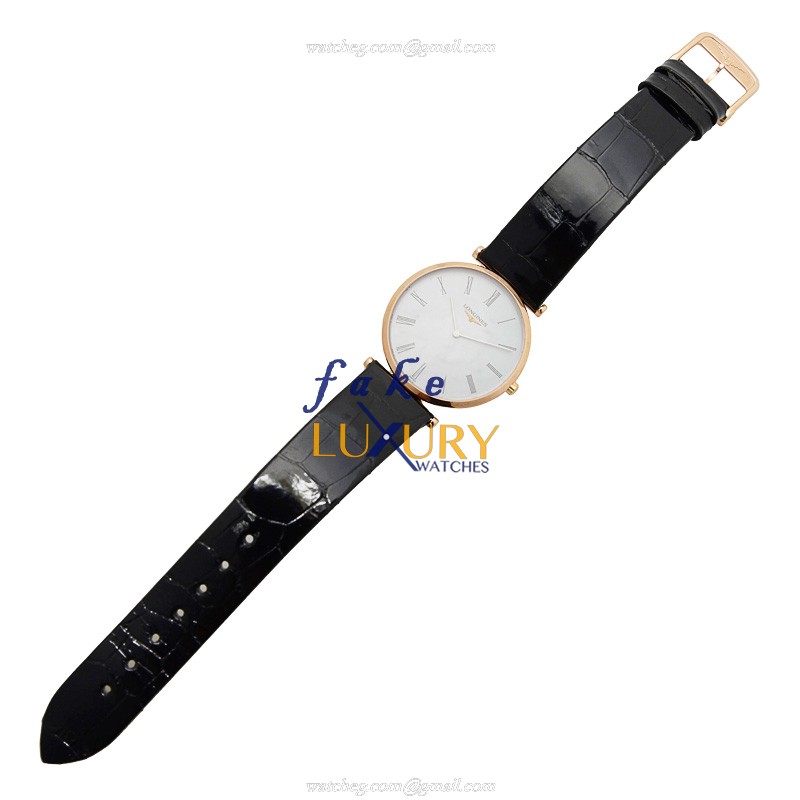 - L4.709.1.91.2 LONGINES Replica Watch - Quartz - 18kt Rose Gold - White Dial - Image 2