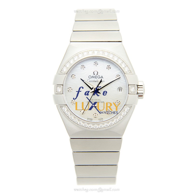 Omega 123.15.27.20.55.003 Automatic Stainless Steel & Diamond Dial Replica Watch - Image 2