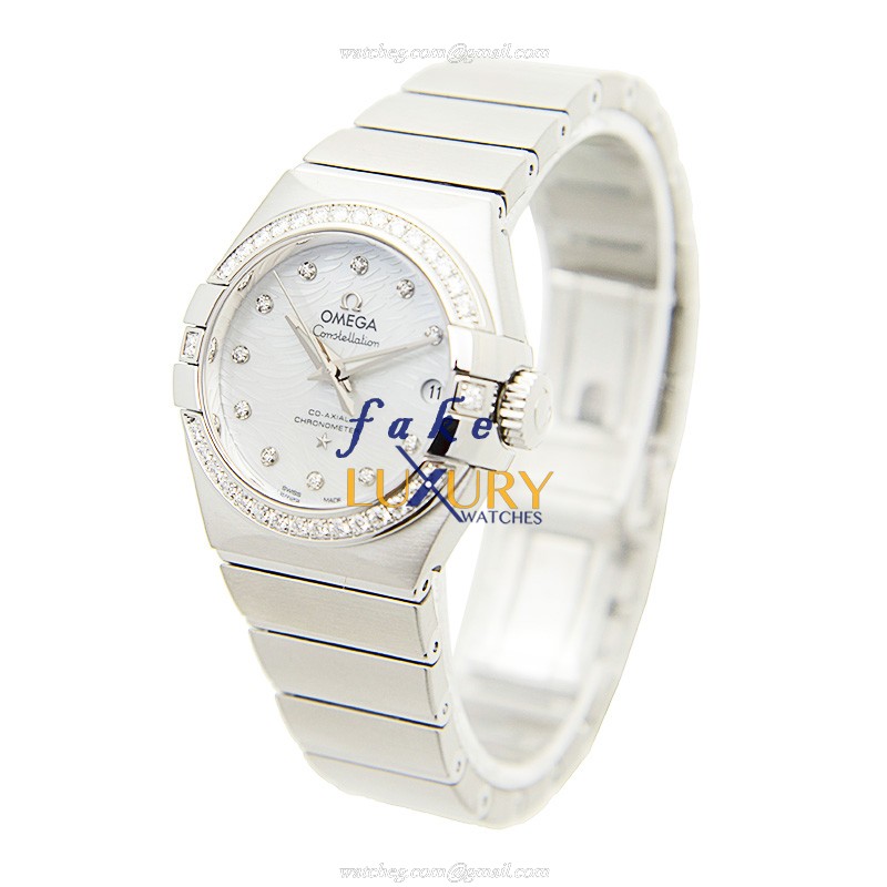 Omega 123.15.27.20.55.003 Automatic Stainless Steel & Diamond Dial Replica Watch - Image 3