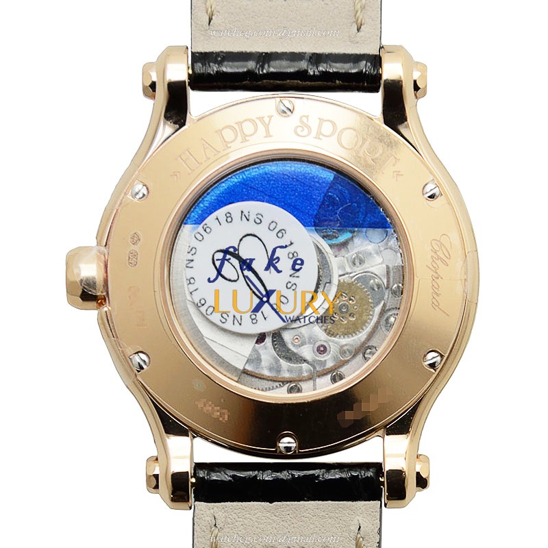 Chopard 274893-5001 - Happy Sport - Automatic - 18kt Rose Gold Case - Replica Watch - 30mm - Silver - Image 3