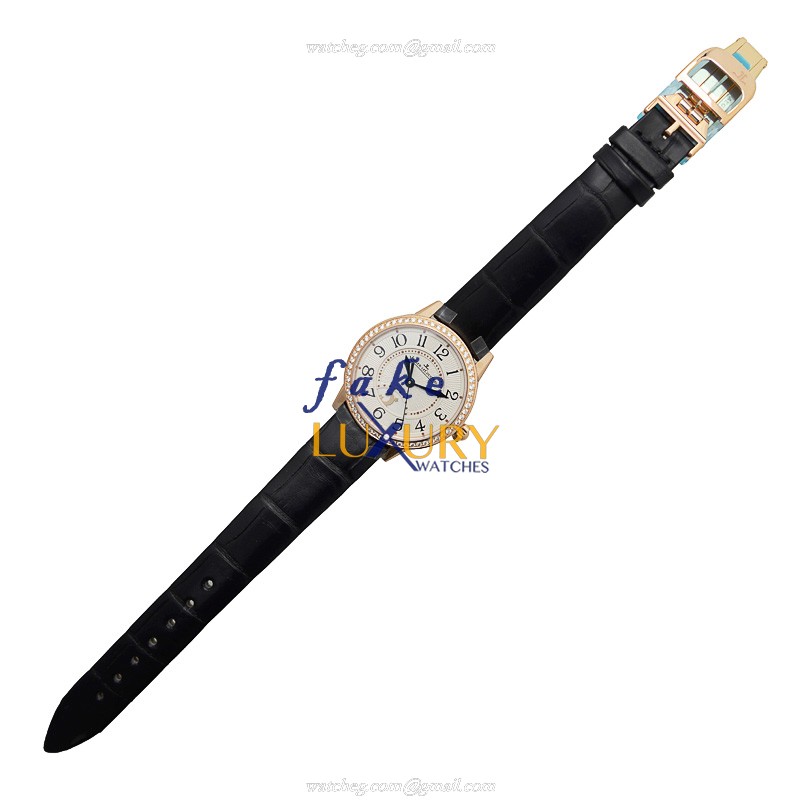 Jaeger-Lecoultre Q3462421 Replica Watch, Rose Gold Case, Silver Dial, Black Alligator Strap - Image 2