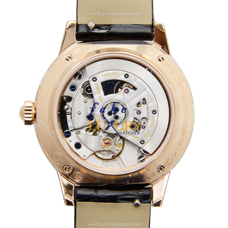 Jaeger-Lecoultre Q3462421 Replica Watch, Rose Gold Case, Silver Dial, Black Alligator Strap - Image 3