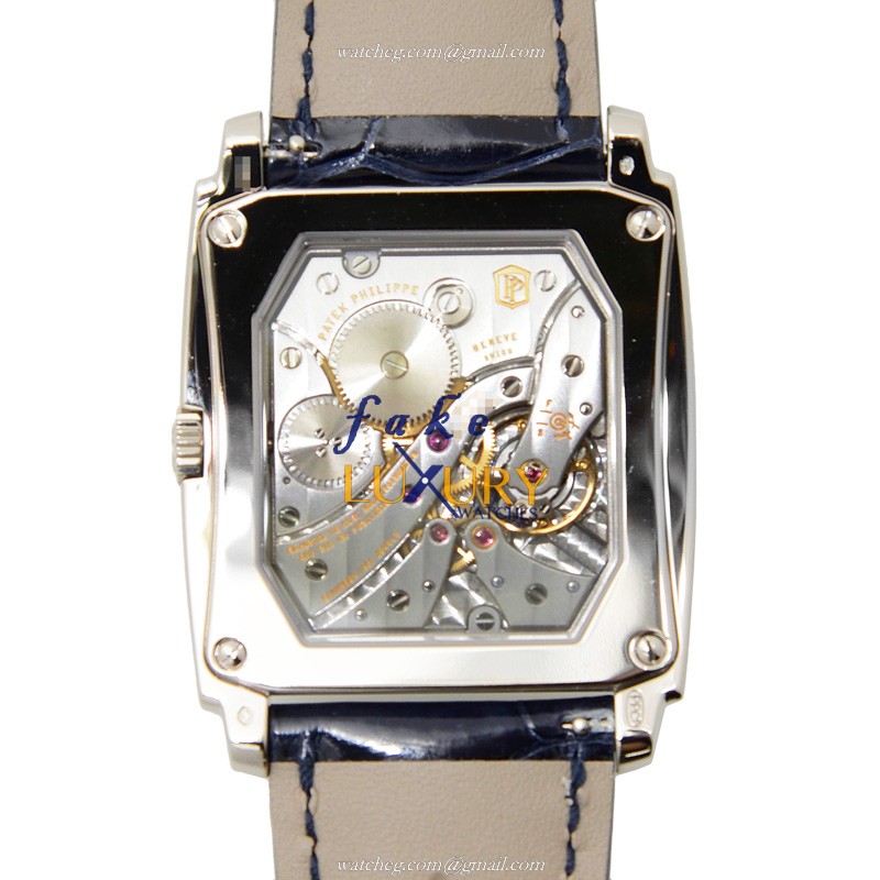 Patek Philippe 5124G-011 Gondolo Manual Wind 18kt White Gold Dark Blue Dial Replica Watch - Image 3