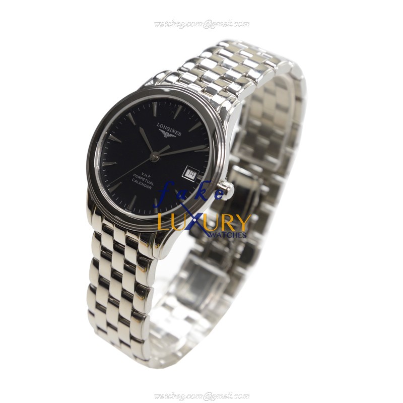 Longines L4.722.4.52.6 Replica Watch Quartz Movement Black Dial Steel Bracelet - Image 3