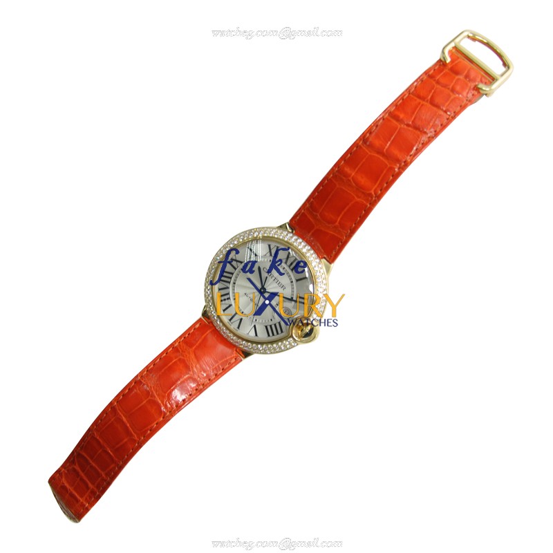 Cartier WE900751 BALLON BLEU Automatic 18kt Gold Diamond Replica Watch Silver Dial Steel Case - Image 2