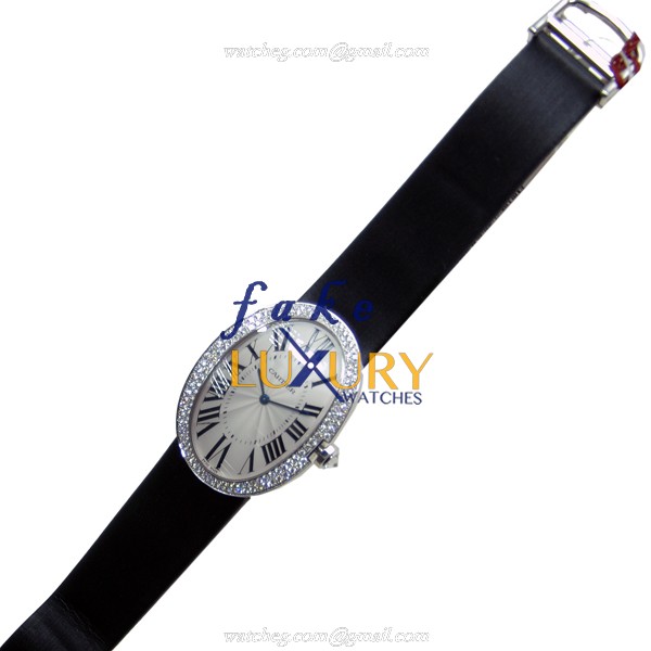 Cartier WB520009 Baignoire Replica Watch, Manual Wind, 18kt White Gold & Diamond, Silver Dial - Image 2