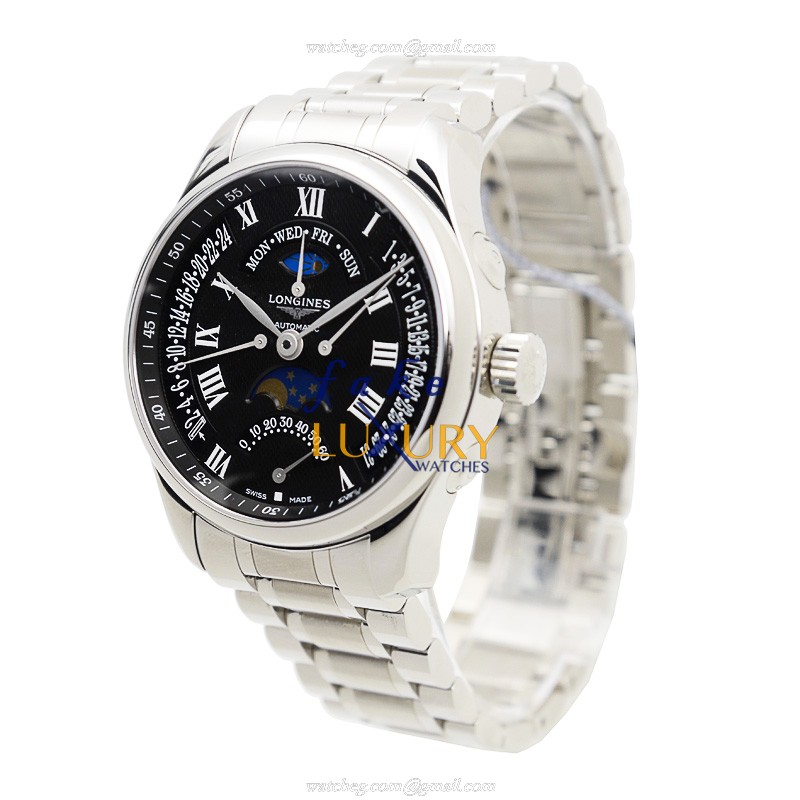 L2.739.4.51.6 - Longines Master Replica Watch Automatic Black Dial Stainless Steel - Image 3