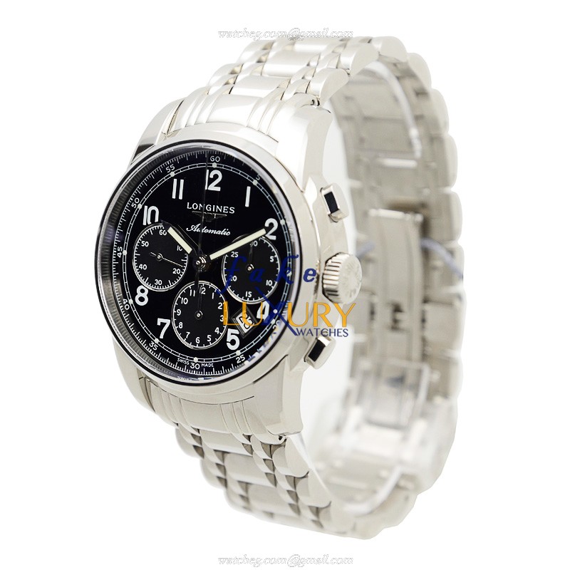 Longines L2.784.4.53.6 SAINT IMIER Automatic Stainless Steel Replica Watch, Black Dial, Silver Strap - Image 2