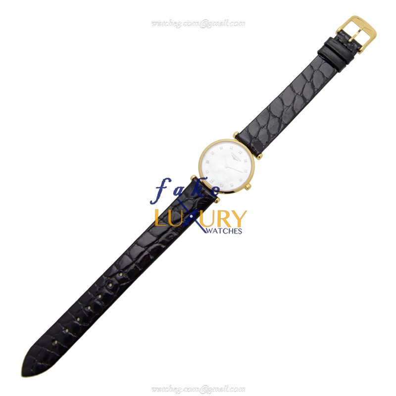 Longines L4.209.2.87.2 La Grande Replica Watch Quartz Movement PVD Gold Case White Dial Sapphire - Image 2