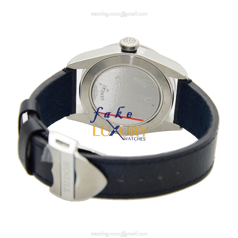 TUDOR 79220B-LS BLACK BAY AUTO Stainless Steel Replica Watch, 41mm, Black Dial, Dark Blue Leather - Image 4