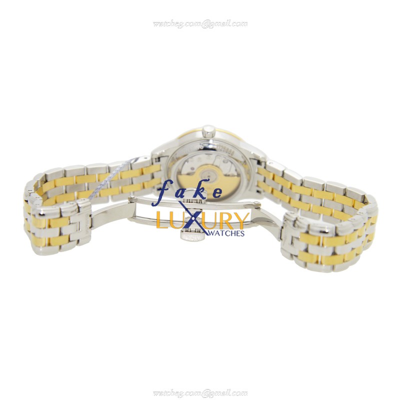 Longines FLAGSHIP L4.274.3.32.7 Automatic PVD Gold Dial Silver Strap Replica Watch - Image 5