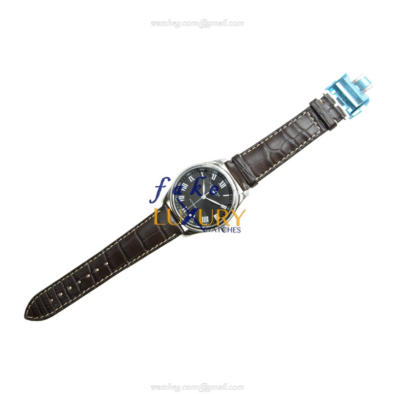 Longines L2.665.4.51.7 Master Automatic - Black Dial - Stainless Steel Case - Alligator Strap - Image 2