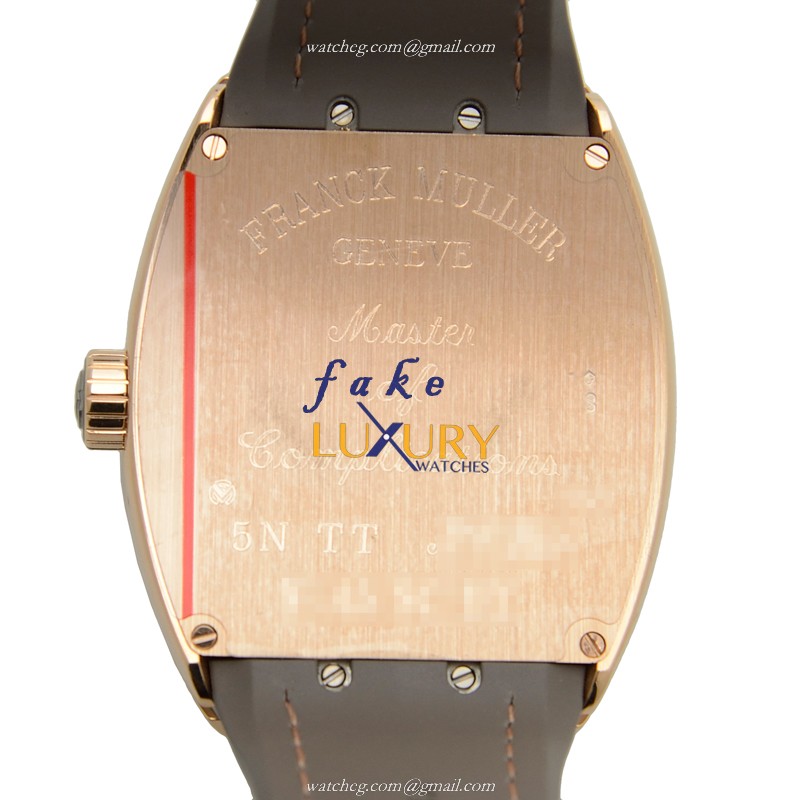 Franck Muller V 45 SC DT 5N.TT Vanguard Replica Watch, Automatic, Gray Dial, 18kt Rose Gold - Image 3