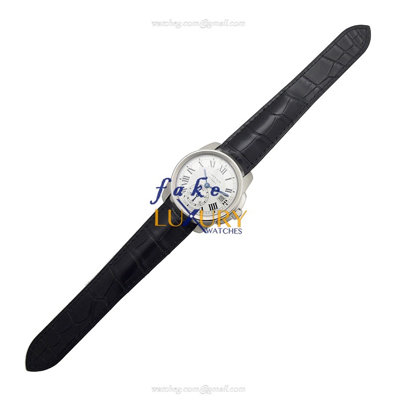 Cartier WSCA0003 Automatic Replica Watch - Stainless Steel Case & Black Alligator Strap - Image 2