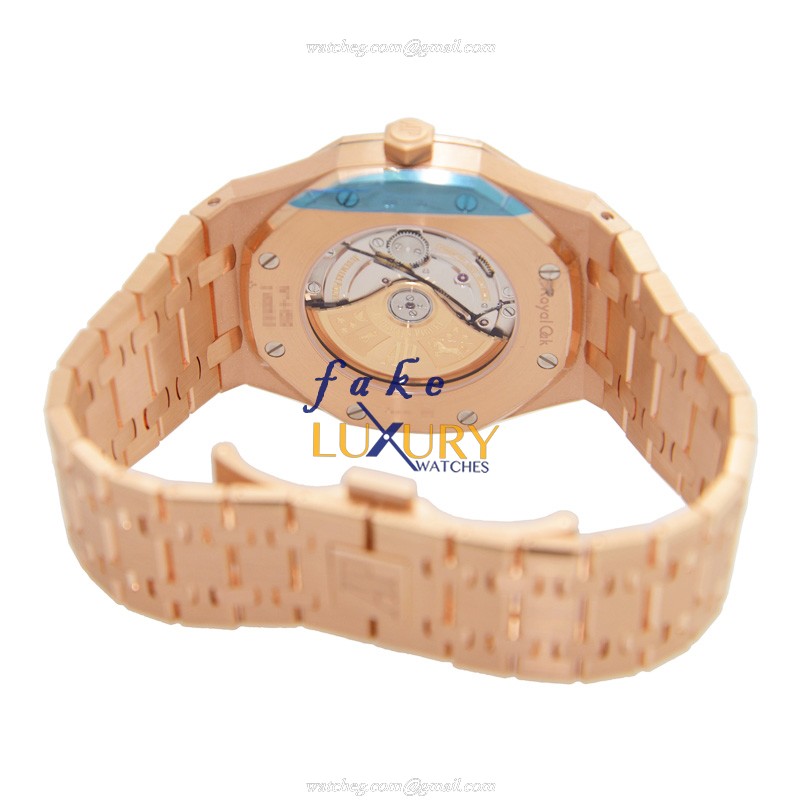 Audemars Piguet 15400OR.OO.1220OR.01 Royal Oak Replica Watch, Black Dial, Rose Gold Case - Image 4