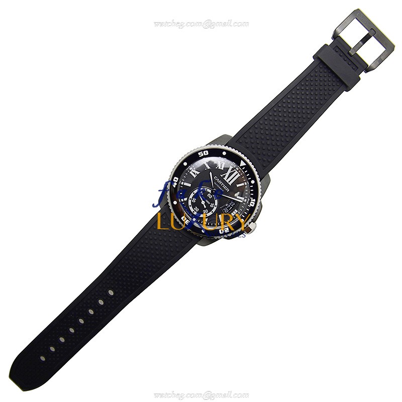 WSCA0006 - Cartier Calibre de Cartier Replica Watch - Automatic - Black Dial - Steel - Image 2