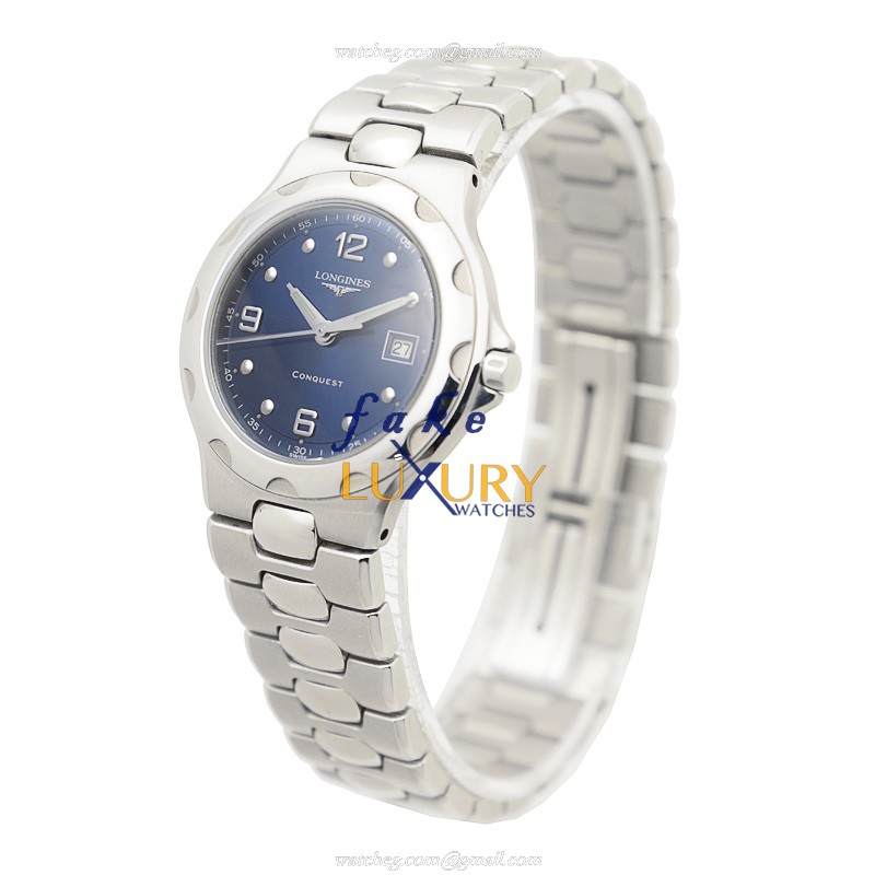 Longines L1.505.4.96.6 Replica Watch, Quartz, Blue Dial, Steel Case, Silver Strap - Image 3