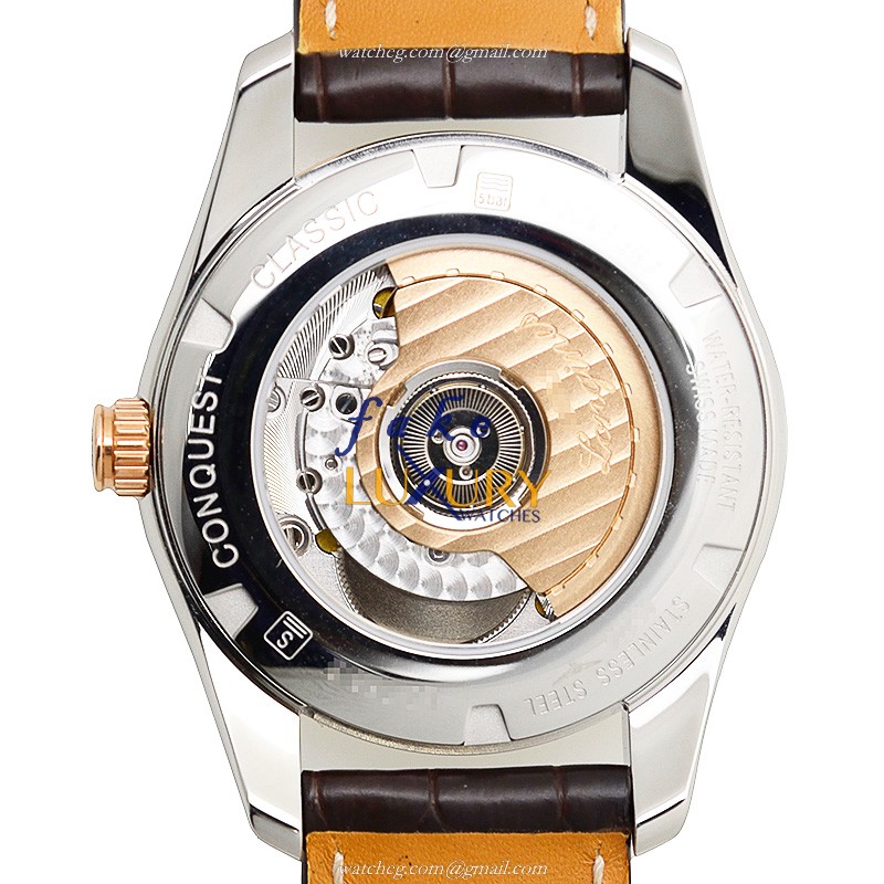 L2.785.5.76.3 - Longines Conquest Classic Replica Watch - Automatic - 18kt Gold & Steel - Silver - Image 3