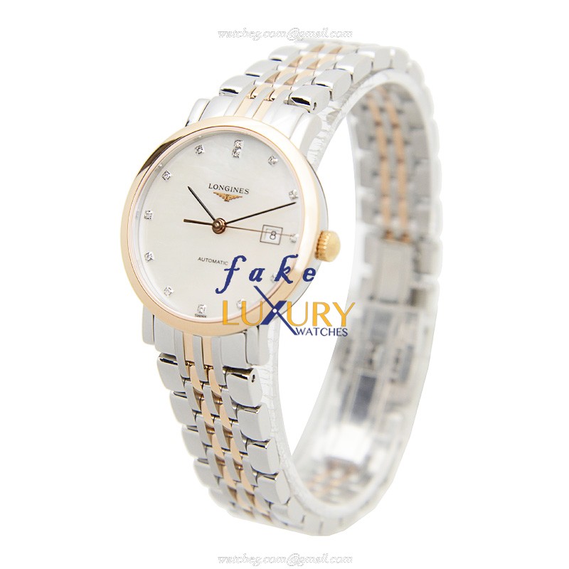 Longines L4.310.5.87.7 ELEGANT Auto 18kt Rose Gold & Steel Replica Watch - Image 3