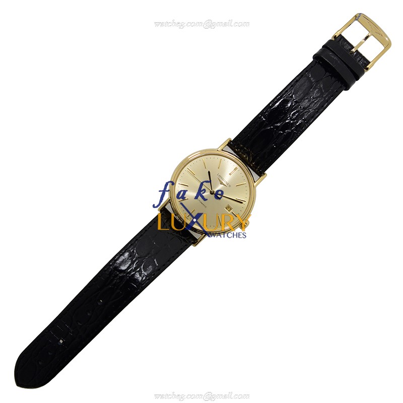 Longines L4.921.2.32.2 Presence - Replica Watch - 39mm - Automatic - 18kt Yellow Gold Case - Black - Image 2