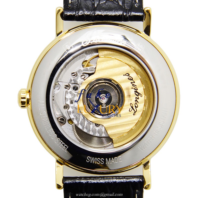 Longines L4.921.2.32.2 Presence - Replica Watch - 39mm - Automatic - 18kt Yellow Gold Case - Black - Image 3