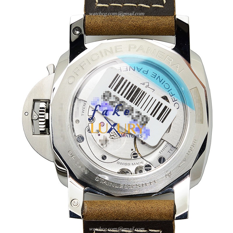 Panerai PAM00533 LUMINOR Automatic Stainless Steel Replica Watch, Swiss Movement, Black Dial, Brown - Image 3