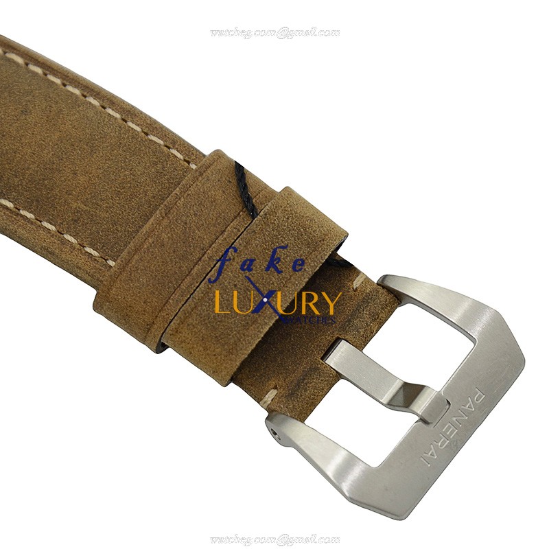 Panerai PAM00533 LUMINOR Automatic Stainless Steel Replica Watch, Swiss Movement, Black Dial, Brown - Image 4
