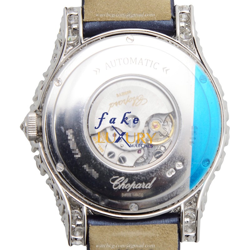 Chopard 139419-1001 WOMEN JEWELRY Automatic 18kt White Gold & Diamond - Silver Dial - Blue Satin - Image 3
