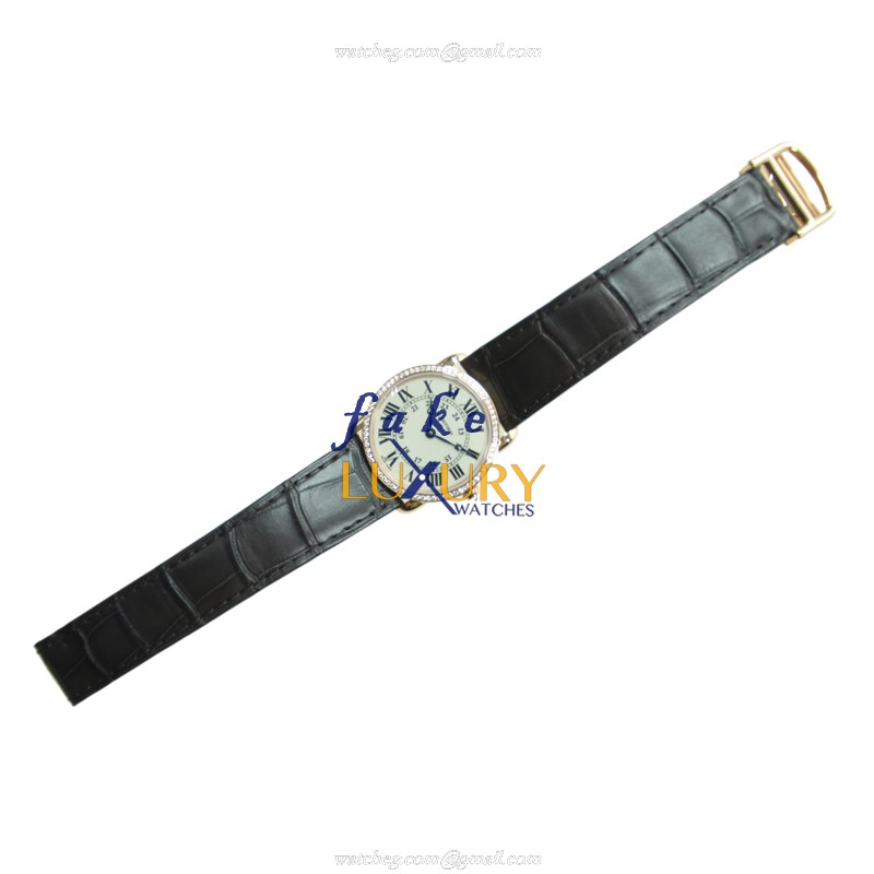 Cartier WR000351 Quartz 18kt Rose Gold & Diamond Replica Watch, Automatic, White Dial, Steel Case - Image 2
