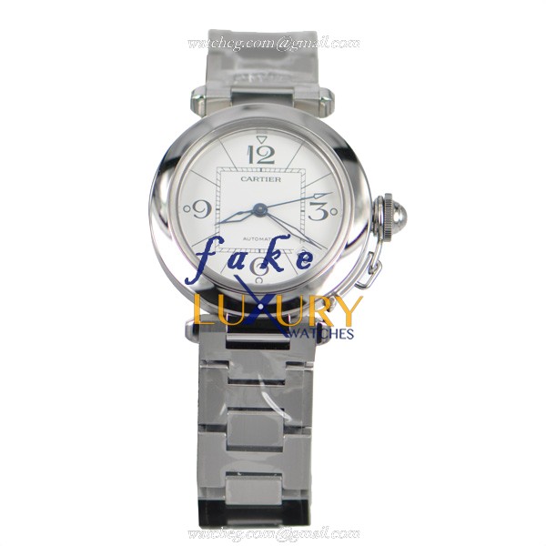 Cartier W31074M7 PASHA DE CARTIER Automatic Stainless Steel - White Dial - Replica Watch - 35.25mm - Image 2