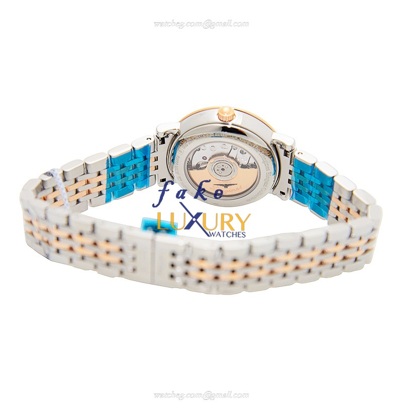 Longines L4.310.5.12.7 Elegant Automatic Replica Watch, 29mm 18kt Rose Gold & Steel Case, White Dial - Image 4