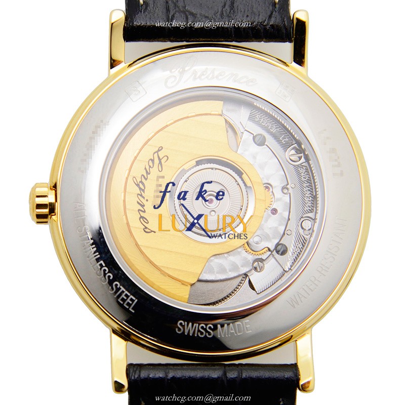 Longines L4.921.2.11.2 Replica Watch Automatic White Dial PVD Gold Case Alligator Strap - Image 3