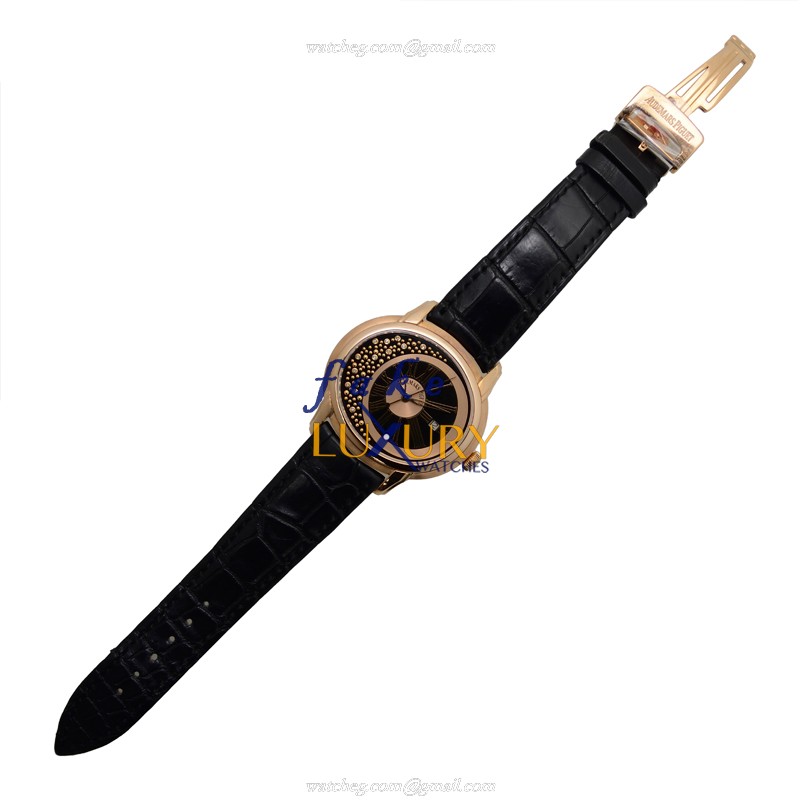 15331OR.OO.D002CR.01 - Audemars Piguet Millenary Replica Watch - 18kt Rose Gold Automatic - Black - Image 2