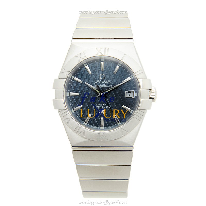 Omega 123.10.35.20.03.002 Replica Watch, Automatic, Blue Dial, Silver Stainless Steel Case - Image 2