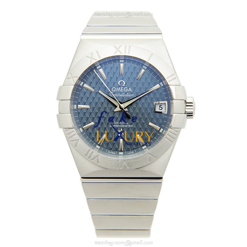 Omega Constellation 123.10.38.21.03.001 Replica Watch, Blue Dial, Automatic Movement, Steel Bracelet - Image 2