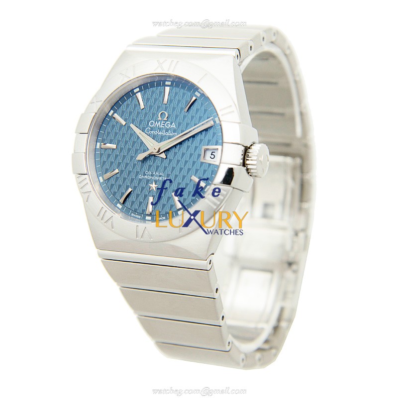 Omega Constellation 123.10.38.21.03.001 Replica Watch, Blue Dial, Automatic Movement, Steel Bracelet - Image 3