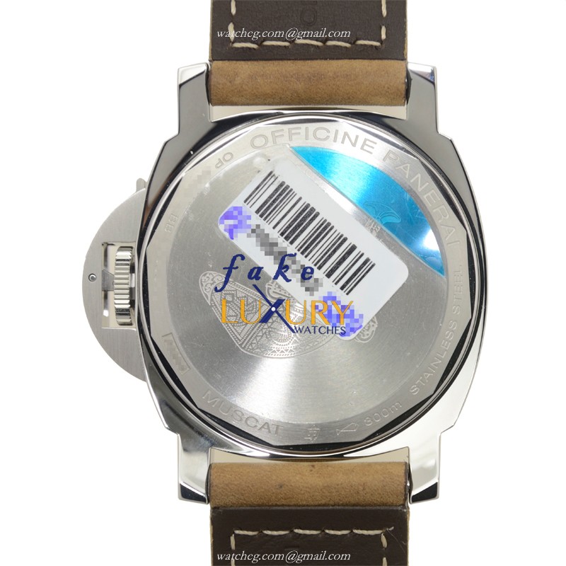 Panerai PAM00545 LUMINOR Manual Wind Steel Case Black Dial Brown Cowhide Strap Replica Watch - Image 3