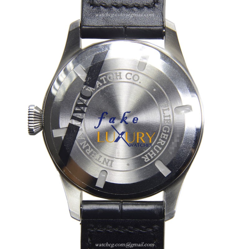 IWC IW325519 Pilots Automatic Replica Watch, Silver Dial, Steel Case, Black Alligator Strap - Image 3