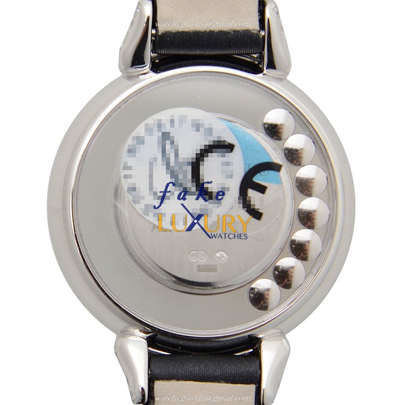 Chopard 205020-1203 HAPPY DIAMONDS Quartz 18kt White Gold & Diamond - Transparent Skull Dial - Dark - Image 3
